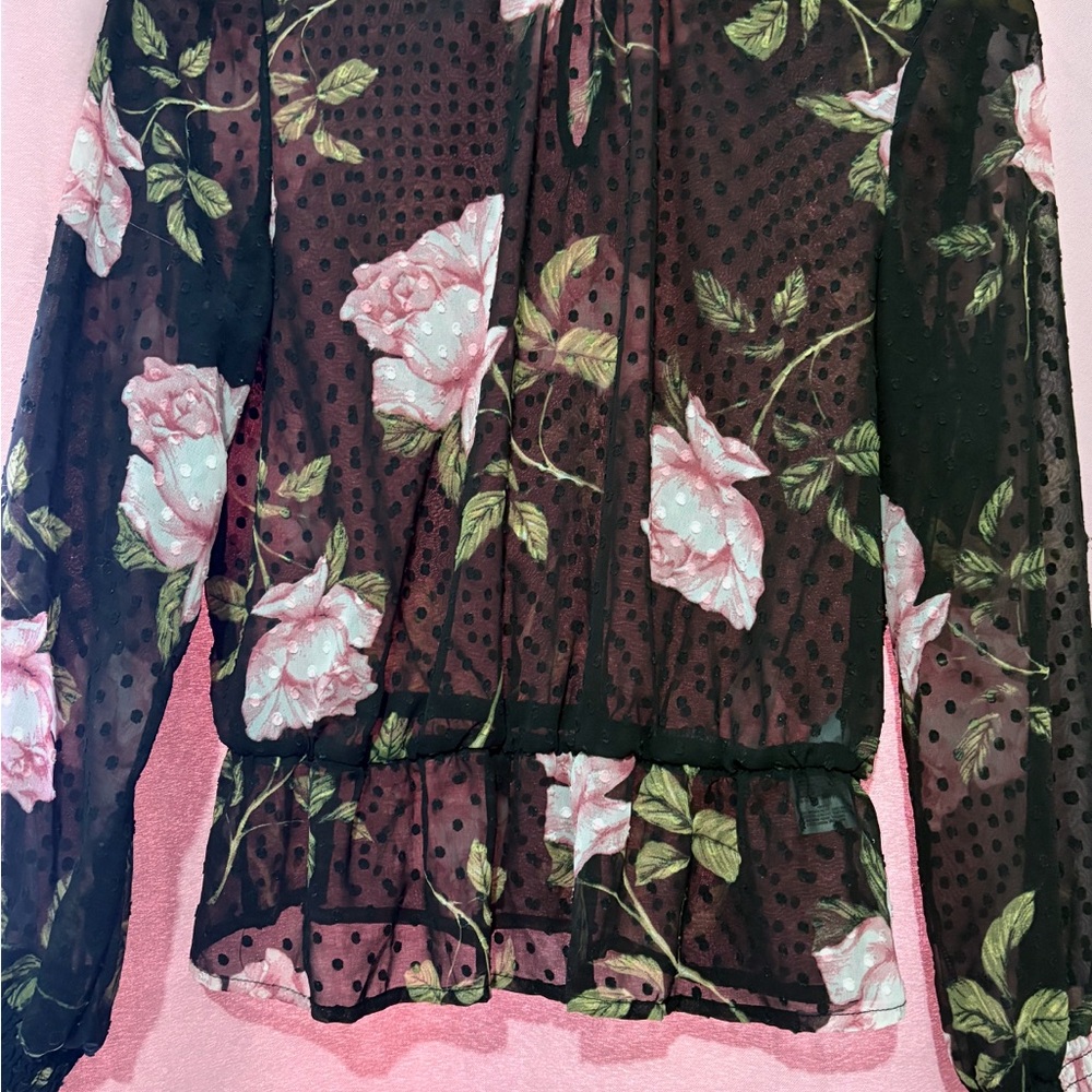 Floral Sheer Blouse - Picture 1 of 8